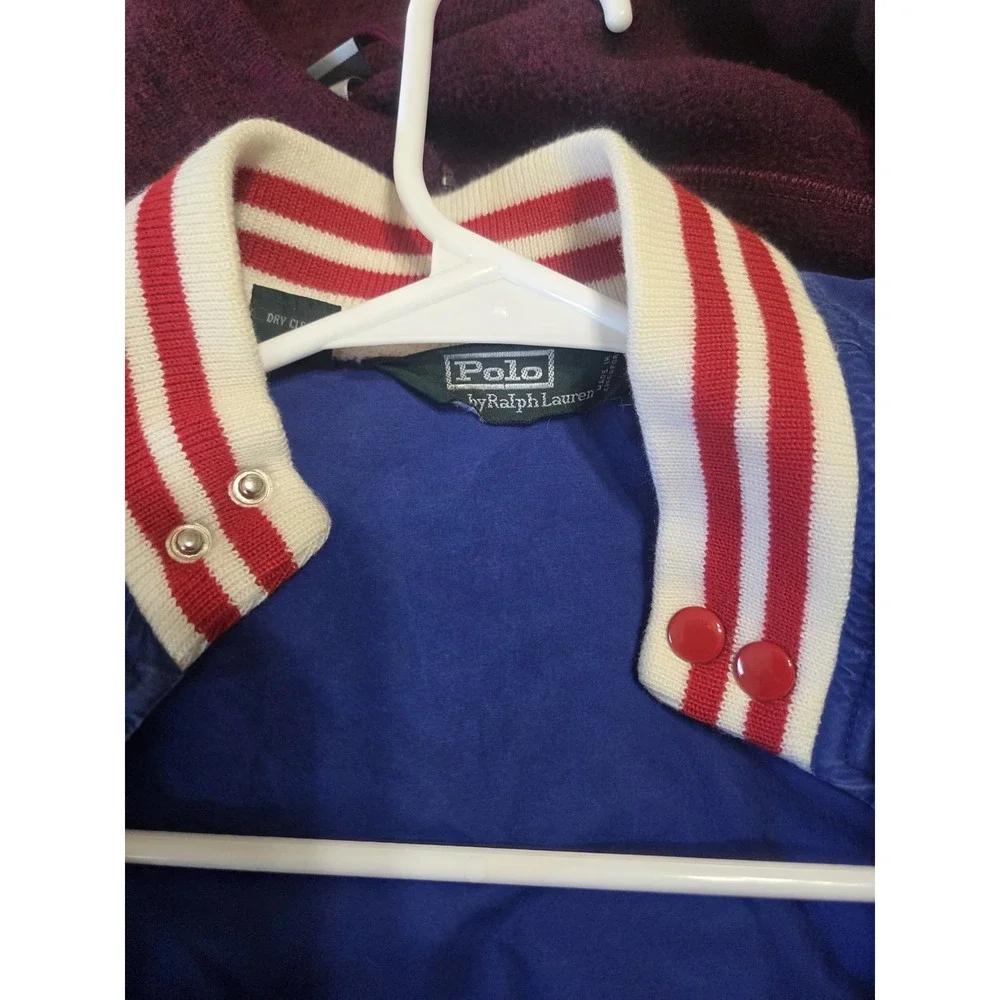 Polo Ralph Lauren Large Crest Embroidered Vintage 90s Varsity Jacket Sz M Youth